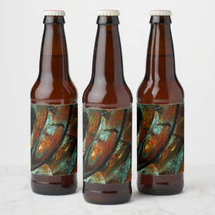 Étiquette Pour Bouteilles De Bière Fractionner l'art Abstrait