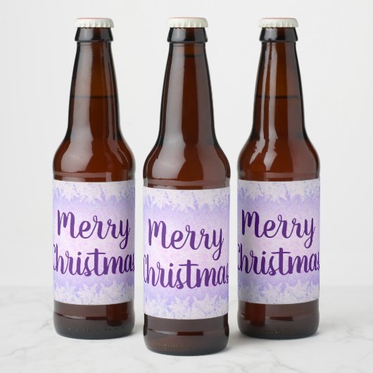 Étiquette Pour Bouteilles De Bière Frost violet Joyeux Noël (Bouteilles)