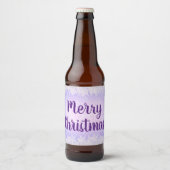 Étiquette Pour Bouteilles De Bière Frost violet Joyeux Noël (Devant)