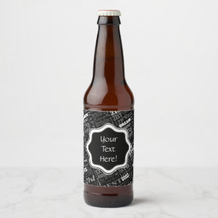 Étiquette Pour Bouteilles De Bière Fun 21ème anniversaire fête Monogramme personnalis