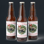 Étiquette Pour Bouteilles De Bière Fun Christmas Wreath Picture Frame Home Brew<br><div class="desc">Ces étiquettes de biberon sont parfaits pour tous les brasseurs qui veulent donner leur bière comme cadeaux de Noël. Le design mignon est doté d'un cadre photo de couronne de vacances où vous pouvez déposer votre propre photo, et texte rouge fantaisie lisant Joyeux Noël! Il y a de la place...</div>