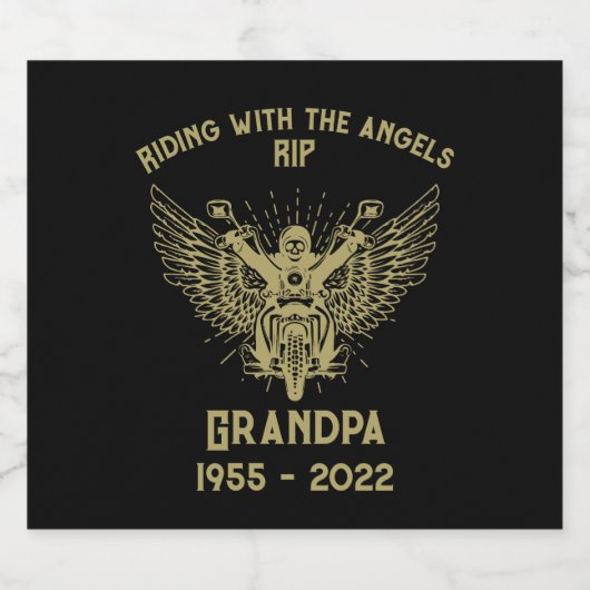 Étiquette Pour Bouteilles De Bière Funérailles de moto en mémoire (Étiquettes simples)