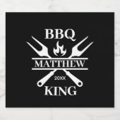 Étiquette Pour Bouteilles De Bière Funny BBBQ Grill Master Barbecue personnalisé King (Étiquettes simples)