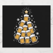Étiquette Pour Bouteilles De Bière Funny Beer Christmas Tree Holiday Drinking (Étiquettes simples)