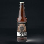 Étiquette Pour Bouteilles De Bière Funny Capybara Bruh<br><div class="desc">Funny Capybara Bruh</div>