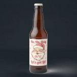 Étiquette Pour Bouteilles De Bière Funny Ho Ho Retro Père Noël Christmas Party<br><div class="desc">Amusant, moderne et simple Noël rétro Santa Claus dans les couleurs rose et crème. Idéal pour un open house, une fête de bureau, des amis, père Noël sale, une soirée bachelorette ou un cocktail ! Parfait pour une fête pour adultes. Pour apporter d'autres modifications, accédez à Personnaliser ce modèle. En...</div>