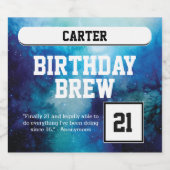 Étiquette Pour Bouteilles De Bière Funny Monogrammed 21 Joyeux anniversaire (Étiquettes simples)