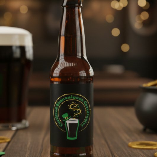 Étiquette Pour Bouteilles De Bière Funny St Patricks Day Shenanigans Beer Label