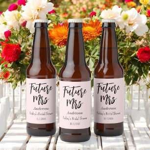 Étiquette Pour Bouteilles De Bière Futur mariage de Madame rose poudré 