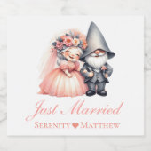 Étiquette Pour Bouteilles De Bière Garden Gnome Fairytale Rustique Mariage (Étiquettes simples)