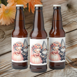 Étiquette Pour Bouteilles De Bière Garden Gnome Mariée Salle Fairytale Rustique Maria