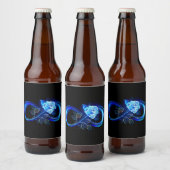 Étiquette Pour Bouteilles De Bière Glowing infinity with blue rose (Bouteilles)