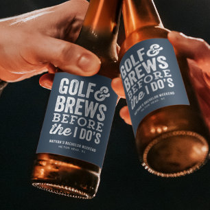 Étiquette Pour Bouteilles De Bière Golf et bières avant le enterrement de vie de garç