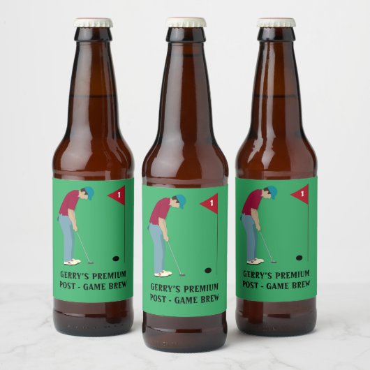 Étiquette Pour Bouteilles De Bière Golf Vert Thème (Bouteilles)