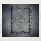 Étiquette Pour Bouteilles De Bière Gothic Barbed black Branch Frame Glowing Grey (Étiquettes simples)