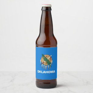 Étiquette Pour Bouteilles De Bière Graphique Drapeau de l'état de l'Oklahoma dynamiqu