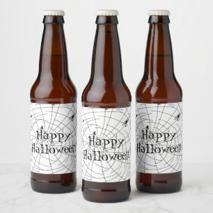 Étiquette Pour Bouteilles De Bière Gribouillages de toile d'araignée dessinés à la ma