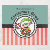 Étiquette Pour Bouteilles De Bière Grog de Noël avec un elfe de Noël (Étiquettes simples)