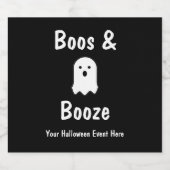 Étiquette Pour Bouteilles De Bière Halloween Boos et Booze (Étiquettes simples)