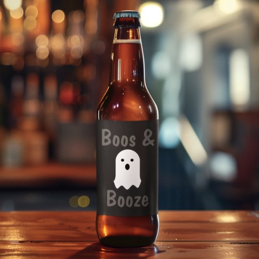 Étiquette Pour Bouteilles De Bière Halloween Boos et Booze