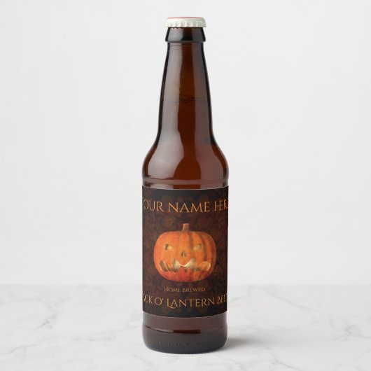 Étiquette Pour Bouteilles De Bière Halloween citrouille élégant (Devant)