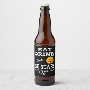 Étiquette Pour Bouteilles De Bière Halloween fête manger Boire et être effrayant visa