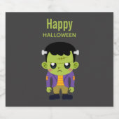 Étiquette Pour Bouteilles De Bière Halloween monstre Frankenstein Green (Étiquettes simples)