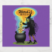 Étiquette Pour Bouteilles De Bière Halloween Witch (Étiquettes simples)