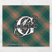 Étiquette Pour Bouteilles De Bière Happy Irish Clan Gallagher Tartan Monogram (Étiquettes simples)