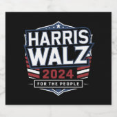 Étiquette Pour Bouteilles De Bière HarrisWaltz 2024 Shirt KamalaHarris TimWaltz 2024 (Étiquettes simples)