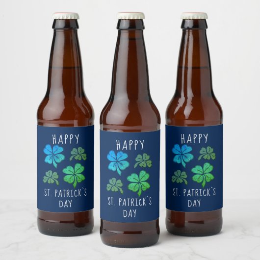 Étiquette Pour Bouteilles De Bière Heureux Shamrock Clover Joyeux Saint Patrick's day (Bouteilles)