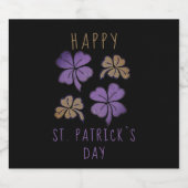 Étiquette Pour Bouteilles De Bière Heureux Shamrock Clover Joyeux Saint Patrick's day (Étiquettes simples)