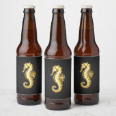 Étiquette Pour Bouteilles De Bière Hippocampe Polygonal Doré (Bouteilles)