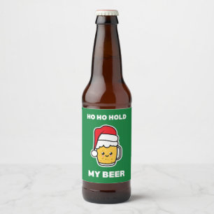 ÉTIQUETTE POUR BOUTEILLES DE BIÈRE HO HO TENIR MA BIÈRE JOLI PÈRE NOËL BIÈRE