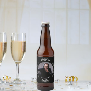 Étiquette Pour Bouteilles De Bière Homme mythe légende photo nom noir blanc