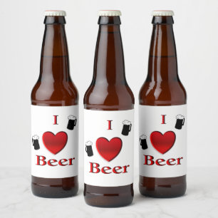Étiquette Pour Bouteilles De Bière I Heart Beer Design