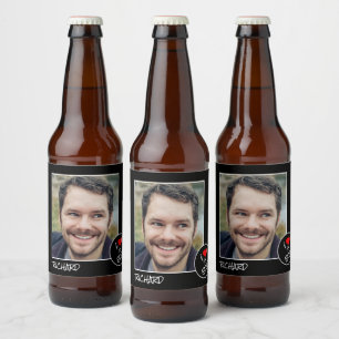 Étiquette Pour Bouteilles De Bière I Love My Bro, Custom Photo - Personnalisé
