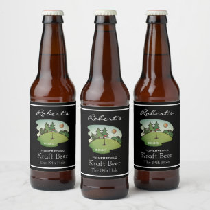 Étiquette Pour Bouteilles De Bière Icône de golf personnalisée