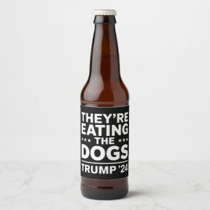 Étiquette Pour Bouteilles De Bière Ils mangent les Chiens Drôle Drôle Débat Trump Cit