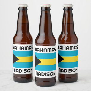 Étiquette Pour Bouteilles De Bière Indicateur Bahamas du nom personnalisé