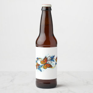 Étiquette Pour Bouteilles De Bière Infinité de papillons monarques