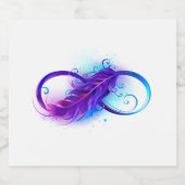 Étiquette Pour Bouteilles De Bière Infinity with purple feather (Étiquettes simples)