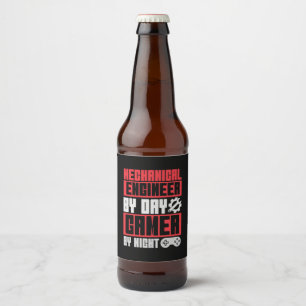 Étiquette Pour Bouteilles De Bière Ingénieur Par Joueur De Jour Par Nuit