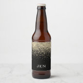 Étiquette Pour Bouteilles De Bière Initiales Monogrammes pour filles Parties scintill (Devant)