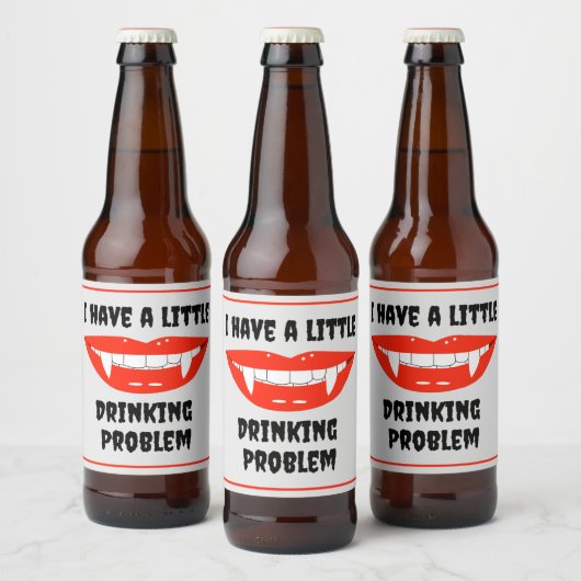 Étiquette Pour Bouteilles De Bière J'Ai Un Petit Problème De Boisson Vampire Fangs (Bouteilles)