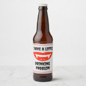 Étiquette Pour Bouteilles De Bière J'Ai Un Petit Problème De Boisson Vampire Fangs (Devant)