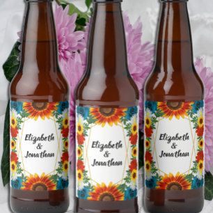 Étiquette Pour Bouteilles De Bière Jardin été Floral Mariage géométrique géométrique