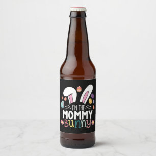 Étiquette Pour Bouteilles De Bière Je suis La maman Bunny de la famille de Pâques mam
