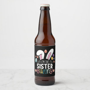 Étiquette Pour Bouteilles De Bière Je suis la soeur Bunny Easter Family Matching