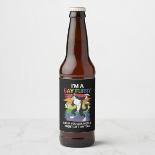Étiquette Pour Bouteilles De Bière Je suis une Gay Furry Fox Rainbow Pride LGBTQ